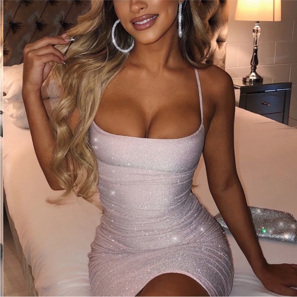 Chic Pink Ruched Mini Dress - Picture 6 of 7